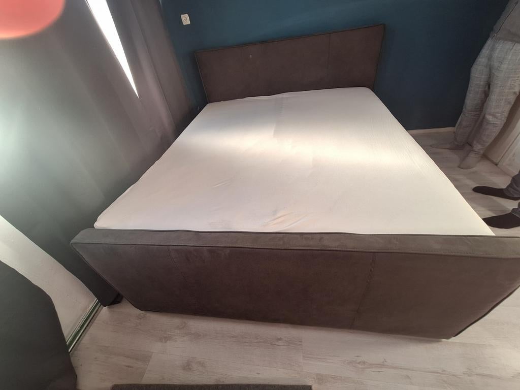 Caresse Boxspring 180x200 cm Antraciet, Huis en Inrichting, Slaapkamer | Bedden, Ophalen, Gebruikt, Tweepersoons, 180 cm