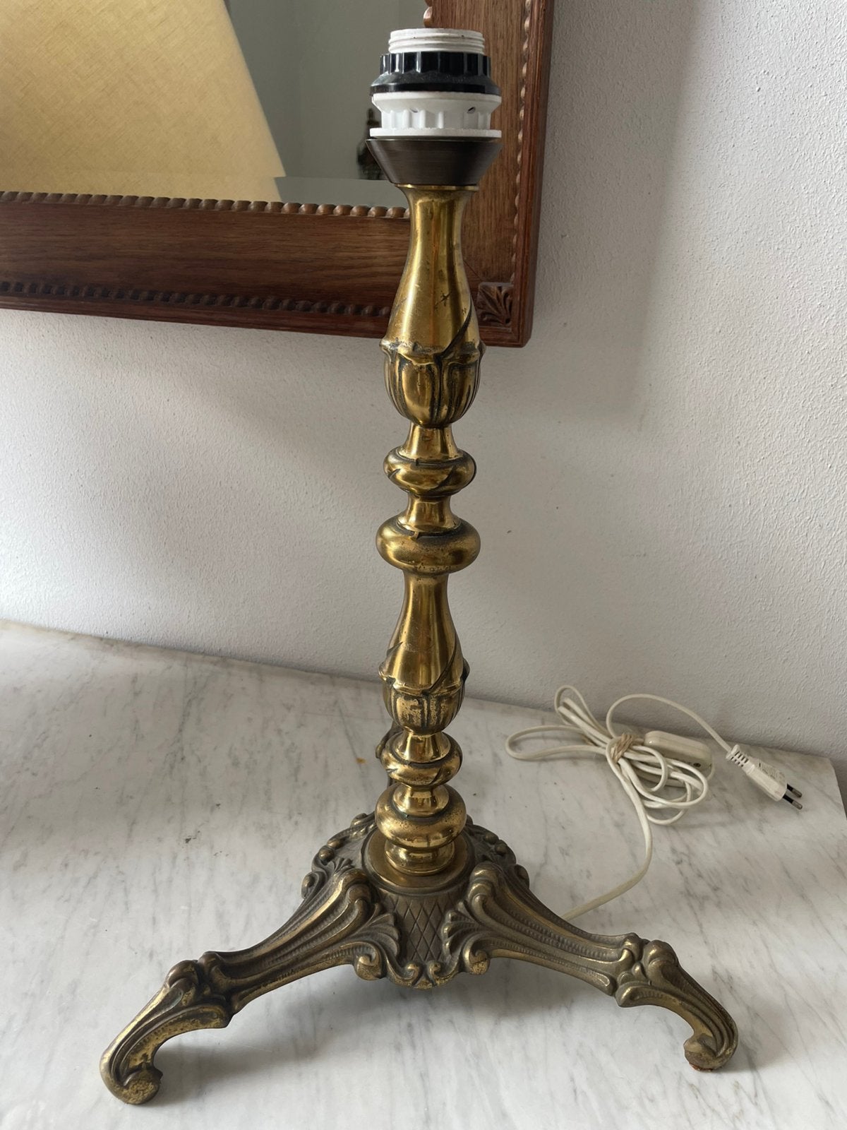 Decoratieve koperen lampenvoet, Antiek en Kunst, Verzenden