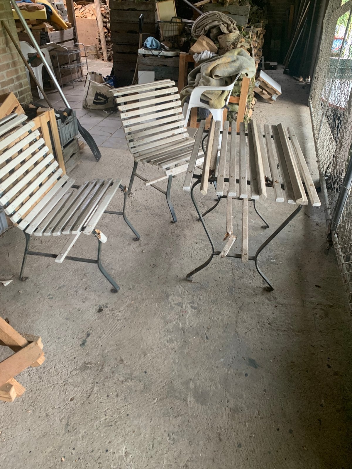 Smeedijzeren stoelen, Tuin en Terras, Ophalen, Gebruikt, Metaal