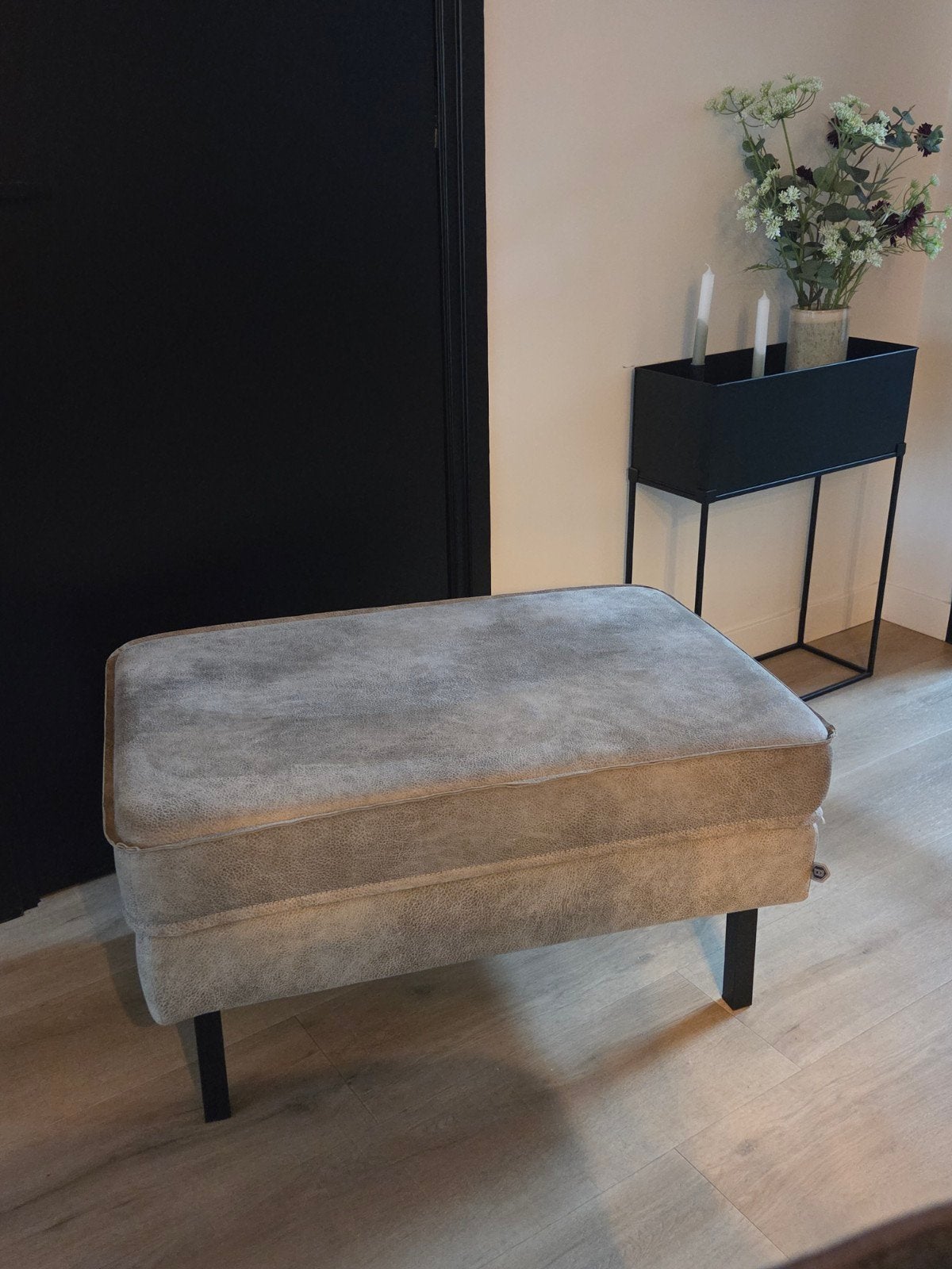 Hocker grij/bruin (Pronto), Ophalen, Zo goed als nieuw, Overige materialen