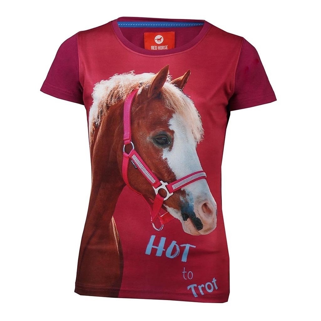 T-shirt Horsy 104, Dieren en Toebehoren, Paardrijkleding, Kinderen, Maasbracht, Ophalen of Verzenden, Red horse