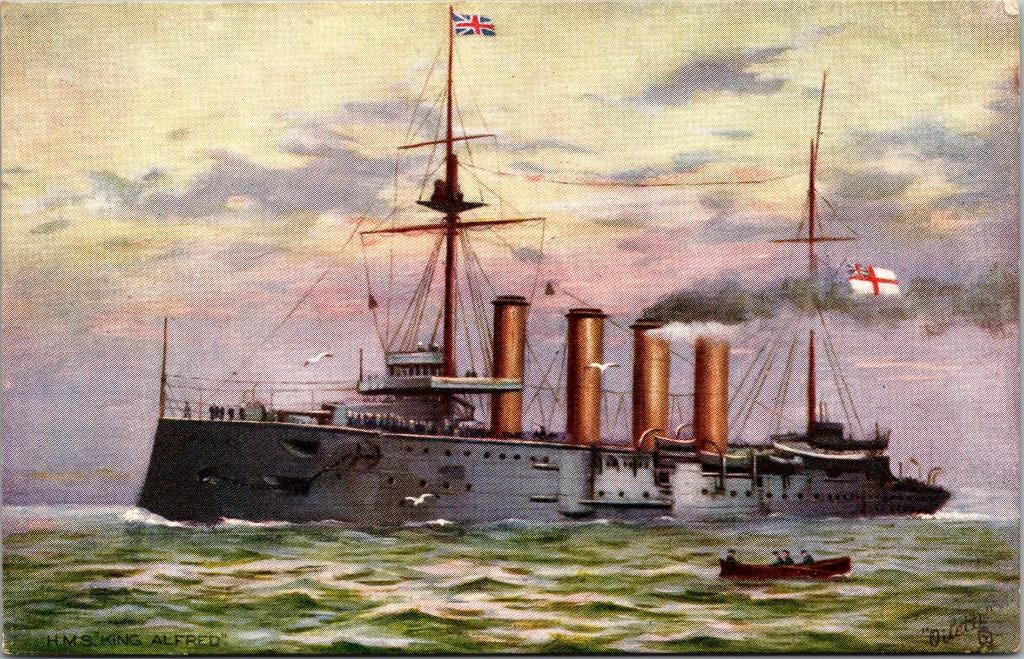 HMS King Alfred | | Royal Navy | Tuck's Postcard England