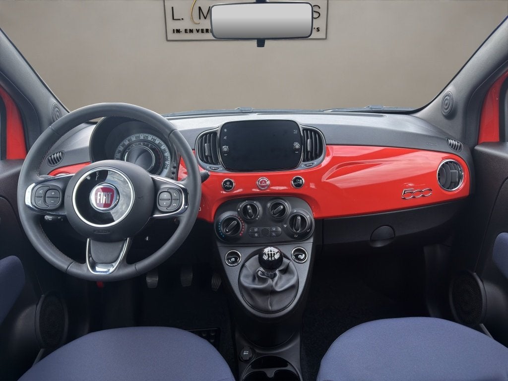 Fiat 500 1.0 Hybrid Club 2022 ORANJE | Apple CarPlay | Airco, Auto's, Fiat, Keurmerk '100% Onderhouden', 12 maanden, Stof, Gebruikt