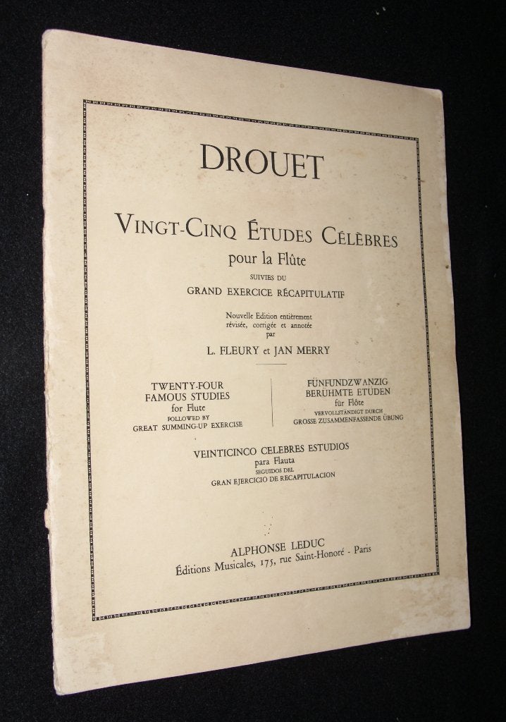 Drouet - Vingt Cinq (24) Etudes Celebres Pour La Flute Suivi, Gebruikt, Klassiek, Dwarsfluit of Piccolo, Ophalen of Verzenden