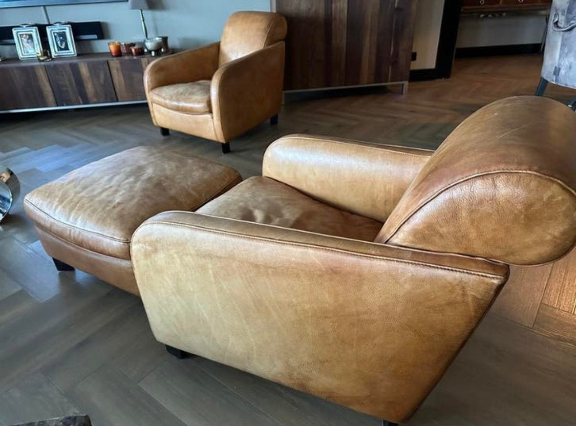 Set exclusieve Molinari fauteuils met hocker. Izgs., Ophalen, ., ., Zo goed als nieuw