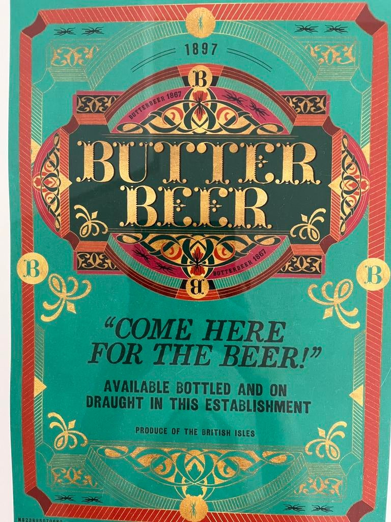 Harry Potter collectors item Butterbeer Advertisement, Verzamelen, Harry Potter, Ophalen of Verzenden, Nieuw, Boek of Poster