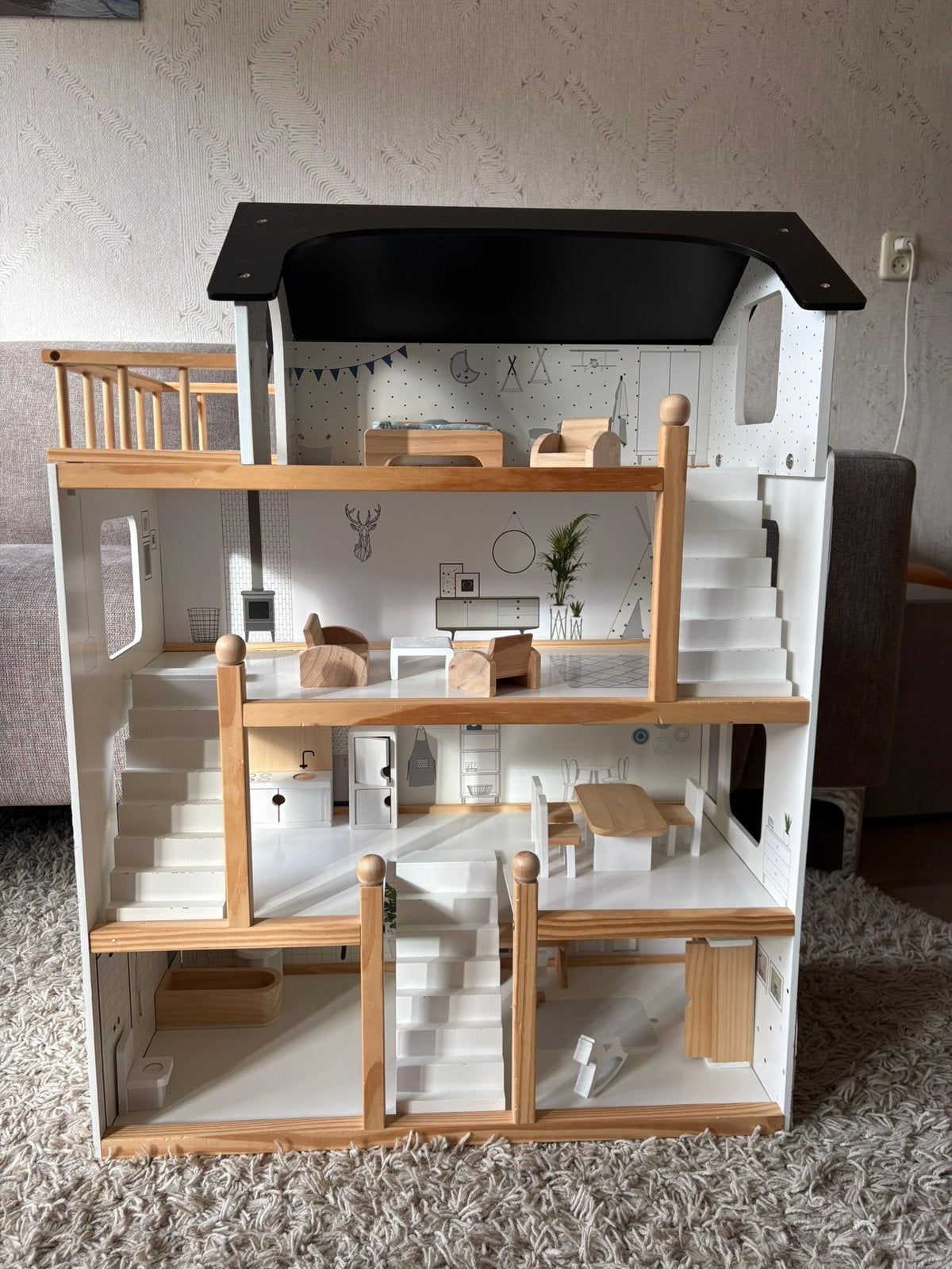 Poppenhuis Petite Amélie incl. meubelset, Verzamelen, Ophalen, Zo goed als nieuw, Poppenhuis