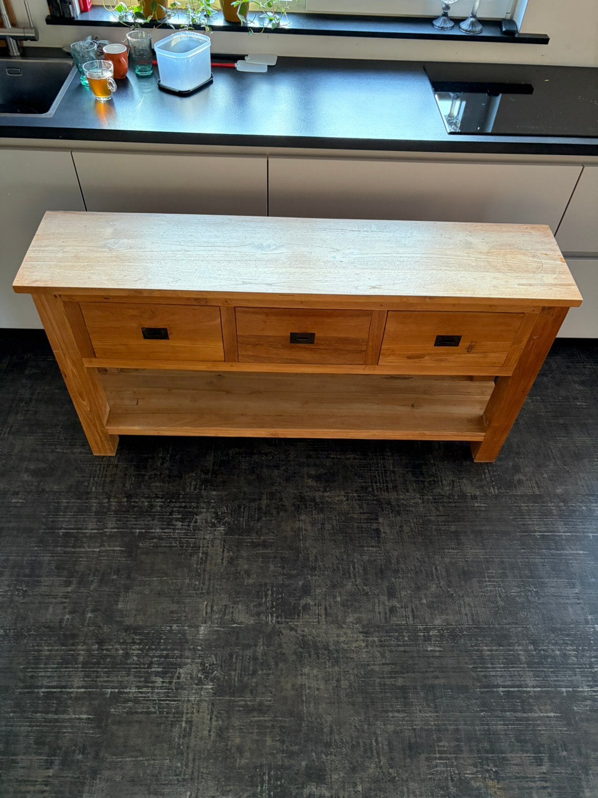 Teakhout side table, Ophalen, Zo goed als nieuw, 25 tot 50 cm, Teakhout