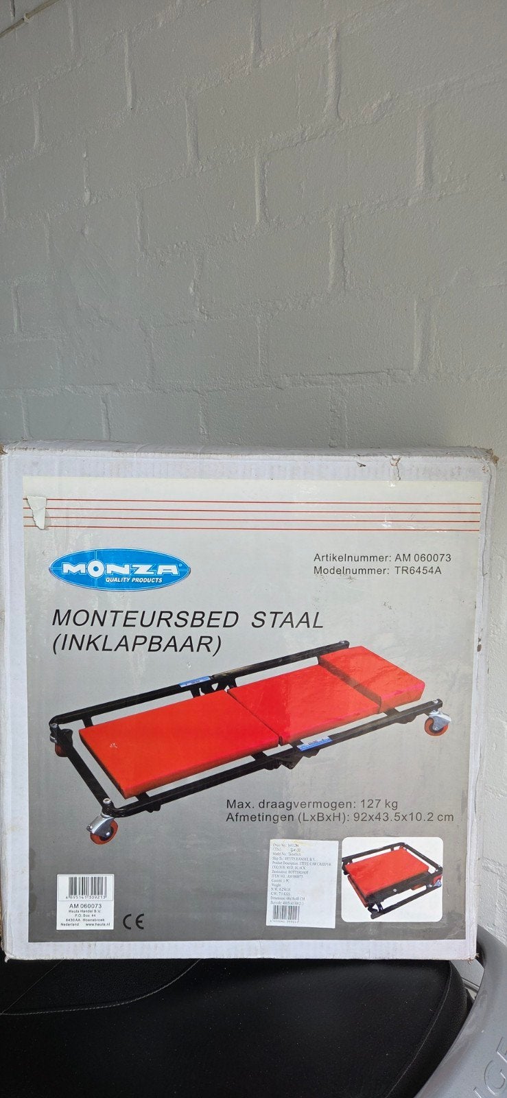 Monza Monteursbed Staal (Inklapbaar) - Nieuw in verpakking, Auto diversen, Ophalen, Nieuw