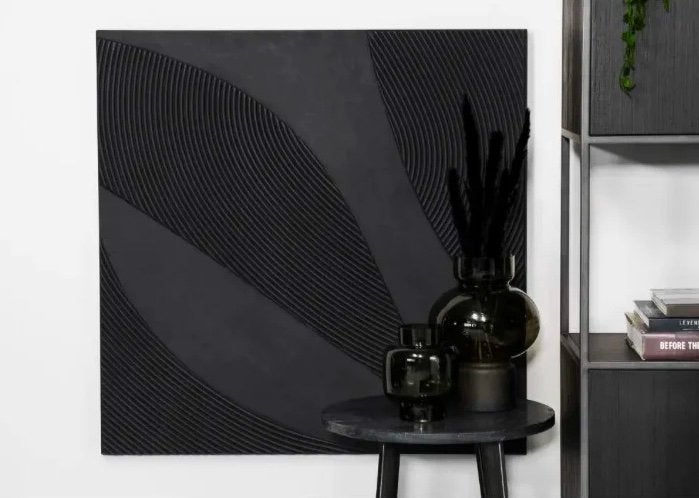 Wanddecoratie Tazi Groot / Large Vierkant Zwart - 90x90 cm, Huis en Inrichting, Woonaccessoires | Wanddecoraties, Ophalen, Nieuw