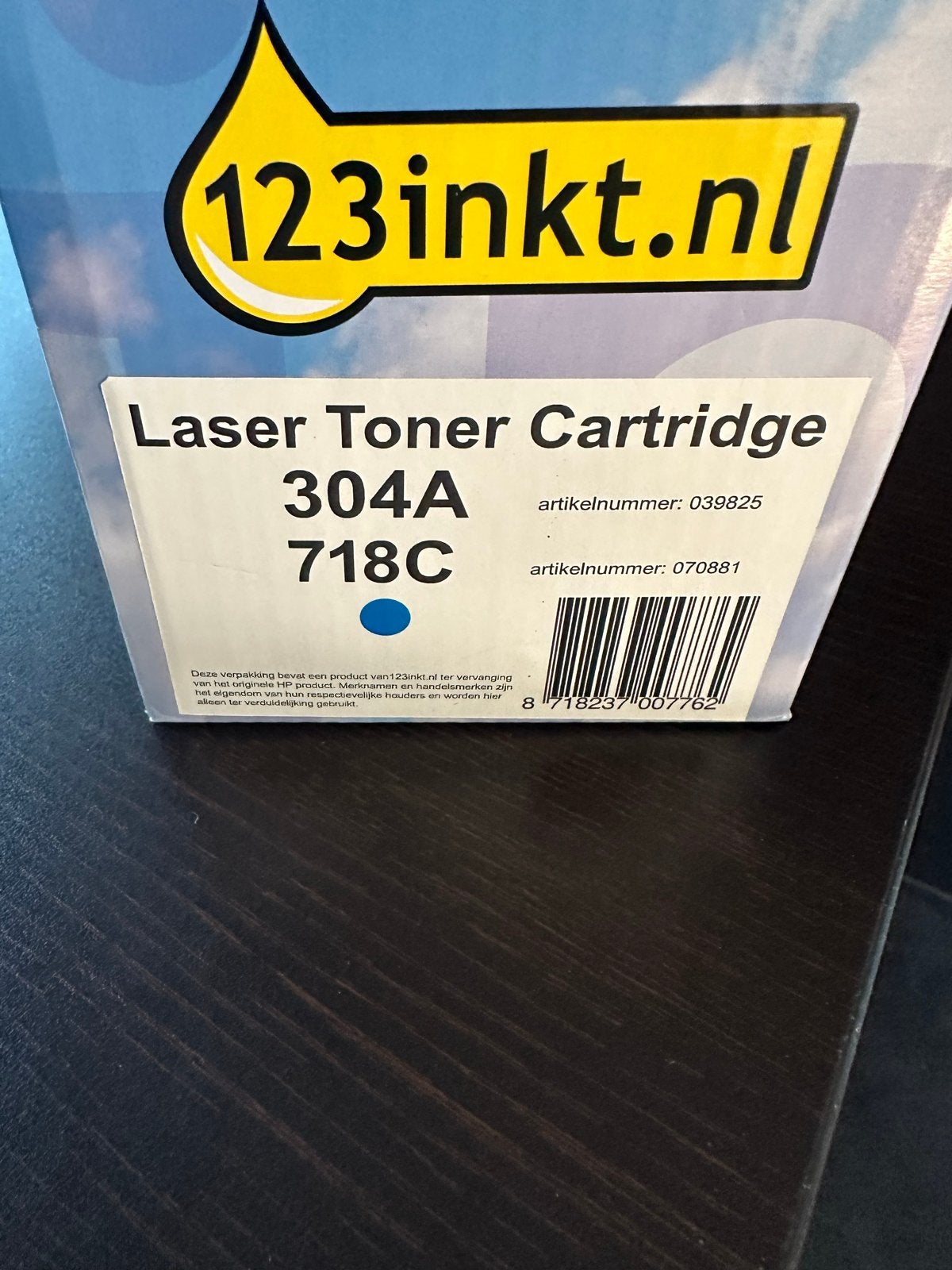 123inkt Laser Toner Cartridge 304A / 718C Cyaan, Computers en Software, Ophalen of Verzenden, Nieuw, Toner