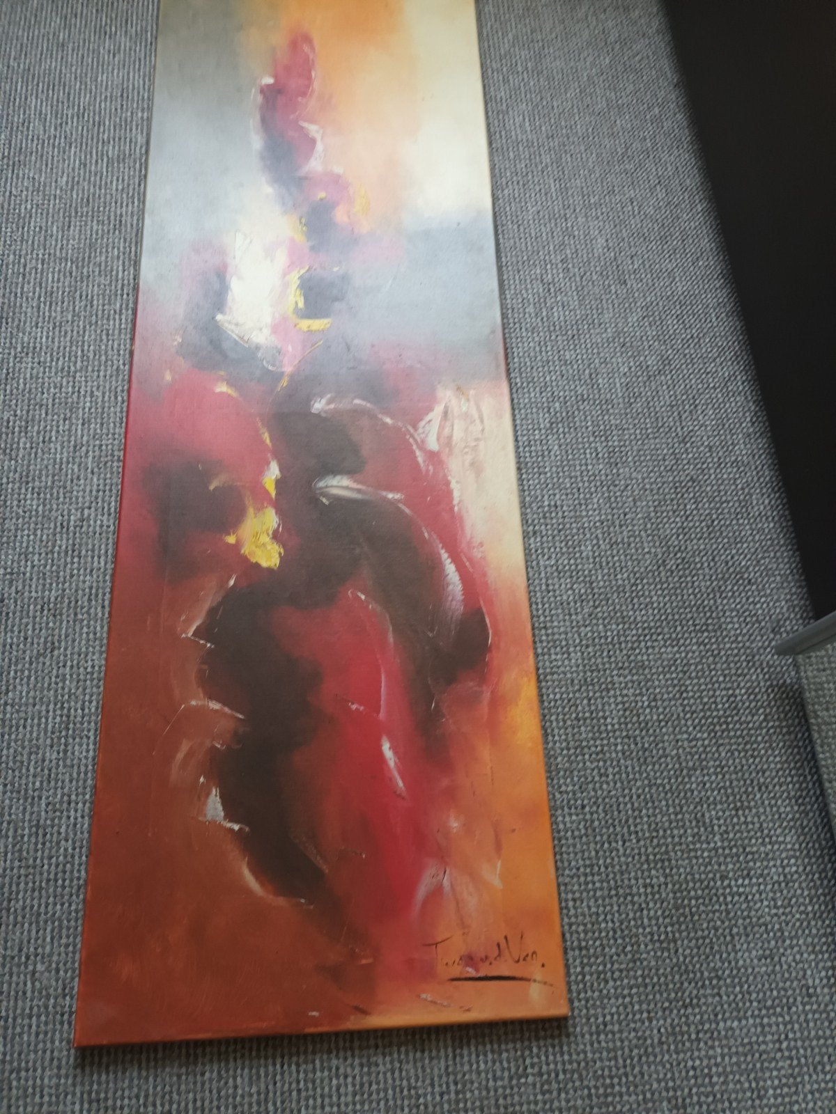 Abstract Schilderij op Canvas - Levendige Kleuren, Antiek en Kunst, Ophalen of Verzenden
