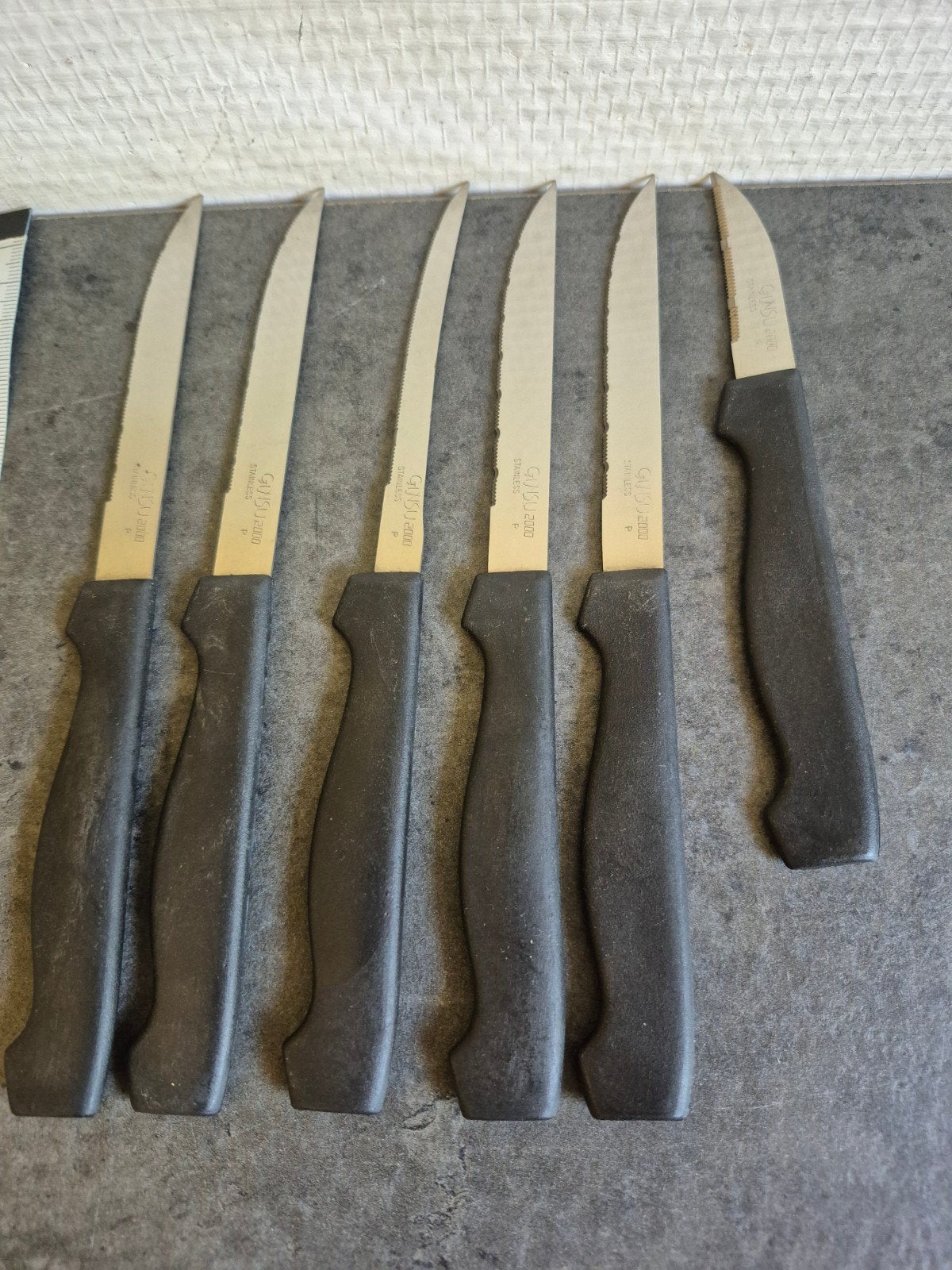 Gunsu keukenmessen . 7 stuks, Huis en Inrichting, Keuken | Bestek, Ophalen of Verzenden, Rvs of Chroom