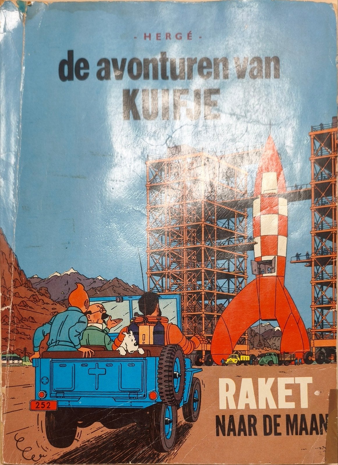 Kuifje: Raket naar de Maan (1962, Hergé), Eén stripboek, Ophalen of Verzenden, Gelezen, Hergé