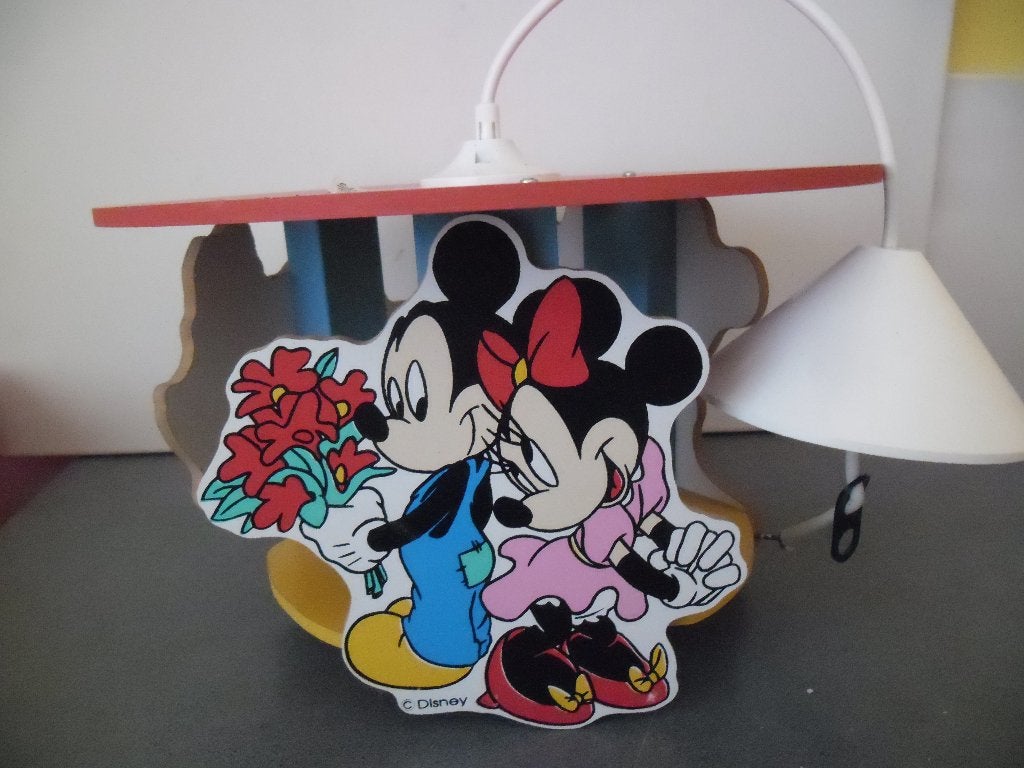Hanglamp Mickey en Minnie Mouse. 3 afbeeldingen. Nieuw, Ophalen, Nieuw, Ophangbaar, Lamp