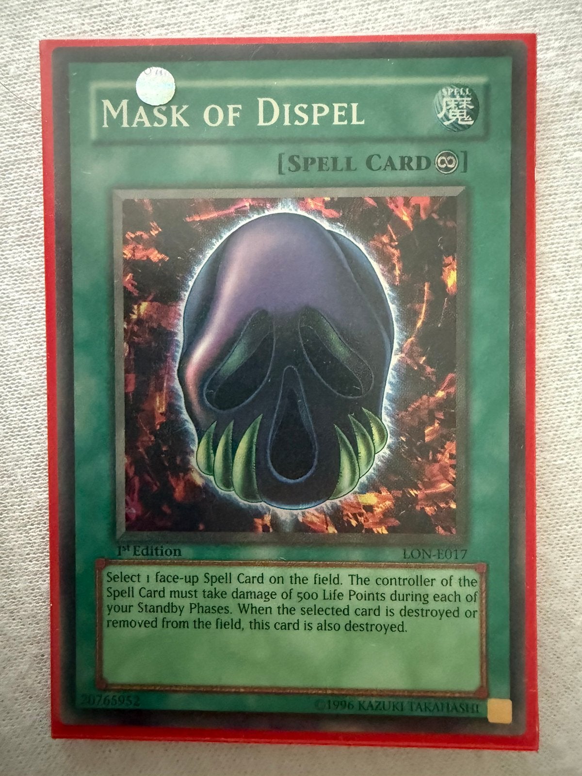 Mask of Dispel yugioh Super Rare, Verzenden, Nieuw, Losse kaart, Foil