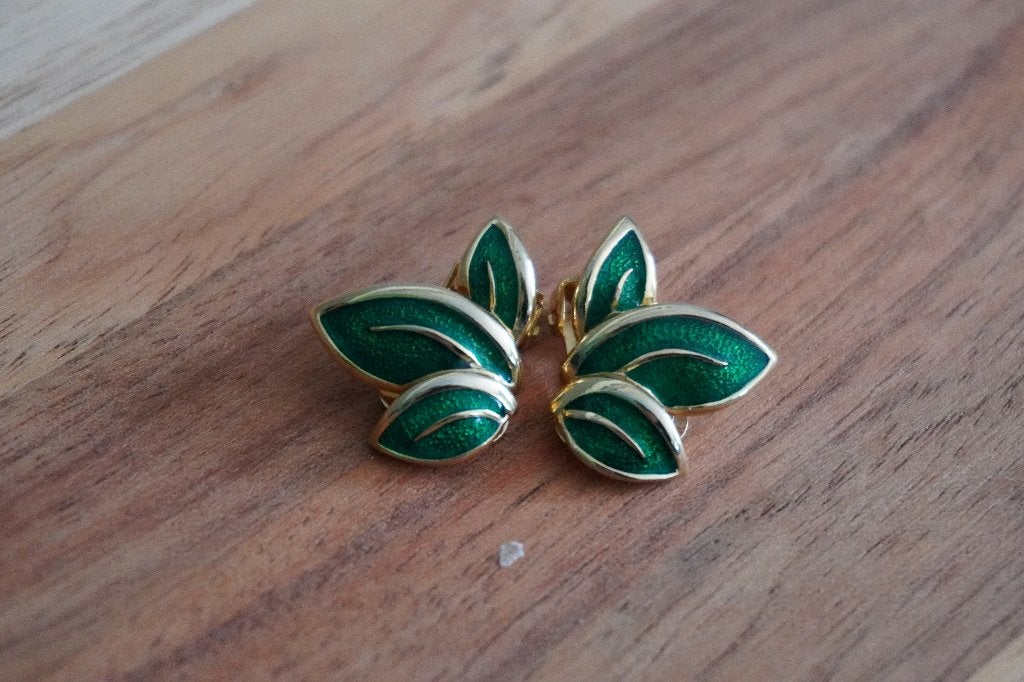 Vintage/ retro SOLEIL clip oorbellen, Ophalen of Verzenden, Overige typen