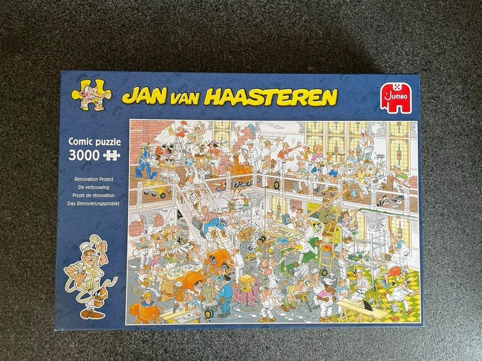 Jan van Haasteren Comic Puzzel - De Verbouwing 3000 stukjes, Hobby en Vrije tijd, Denksport en Puzzels, Ophalen, Meer dan 1500 stukjes