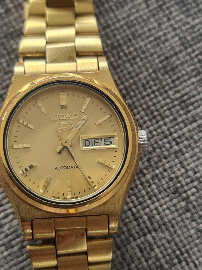 dames horloge merk Seiko 5 automatic, Sieraden, Tassen en Uiterlijk, Horloges | Dames, Staal, Polshorloge, Ophalen of Verzenden