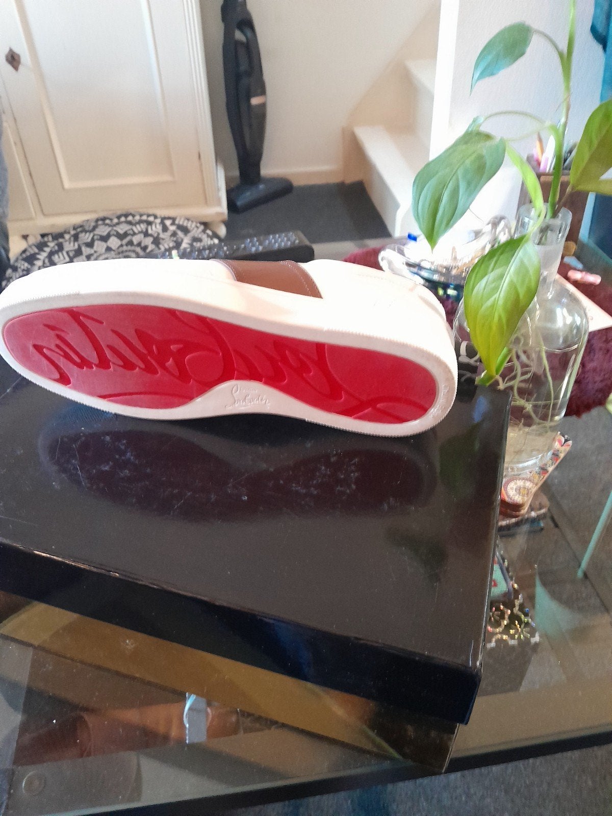 Christian Louboutin Louis Flat Calf/Spikes Neptune Maat 42, Christian Louboutin, Blauw, Ophalen of Verzenden, Sneakers of Gympen