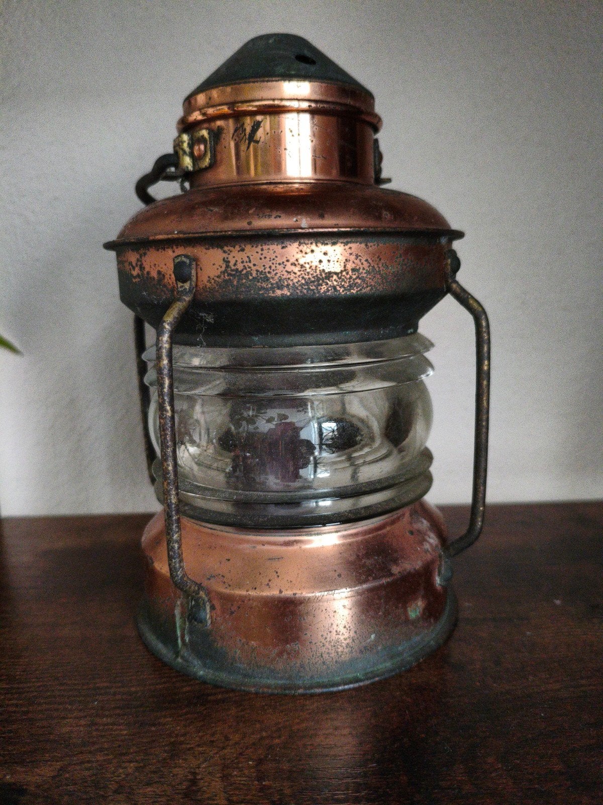 Antieke koperen scheepslamp / ankerlicht, Antiek en Kunst, Ophalen of Verzenden