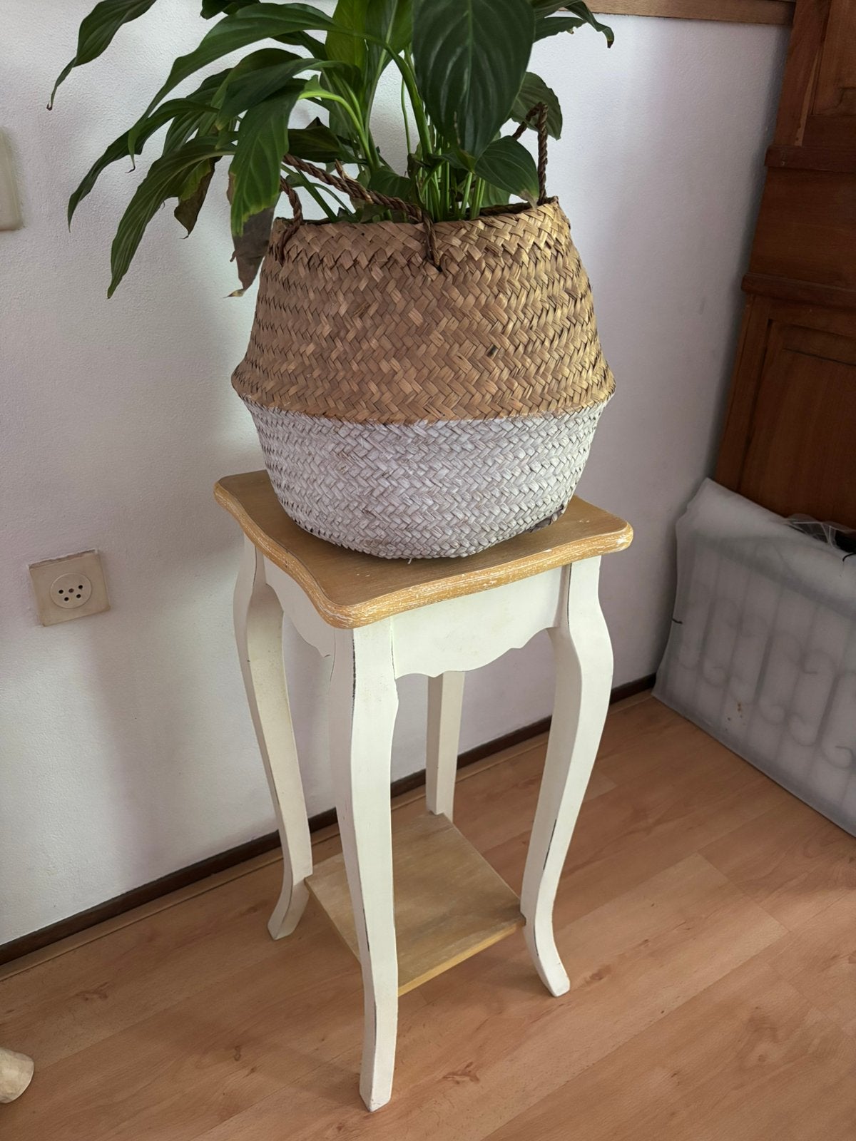 Brocante bijzettafel, Ophalen, Minder dan 55 cm, Gebruikt, Vierkant