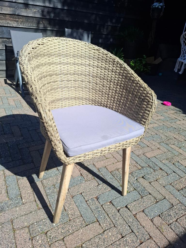 4 rotan tuinstoelen, Tuin en Terras, Ophalen of Verzenden, Gebruikt, Rotan