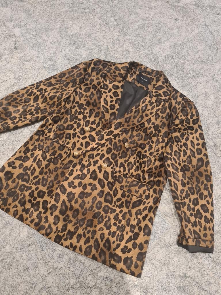 Mooi colbert jasje met panterprint, Bruin, Maat 42/44 (L), Nieuw, LCW VISUON