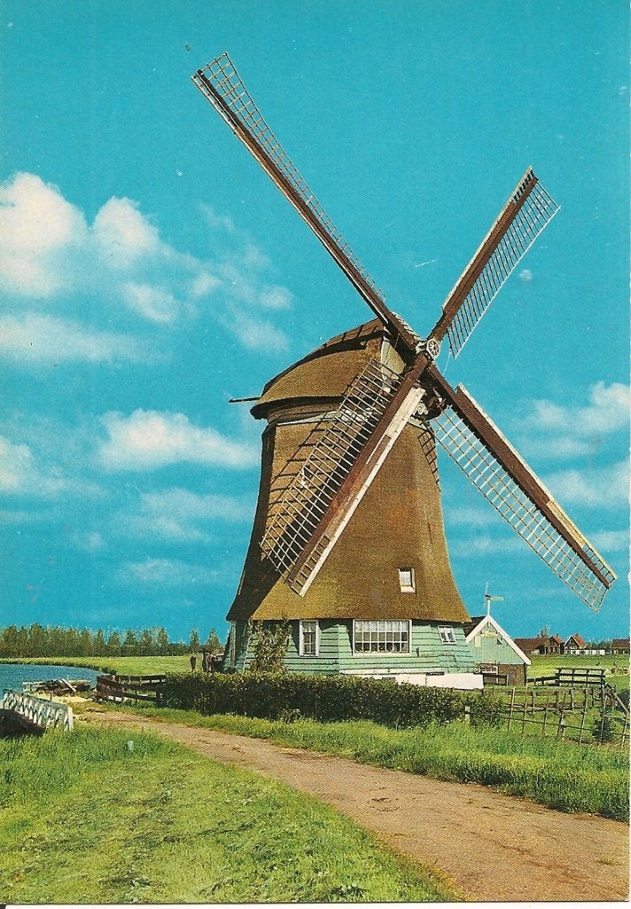 Poldermolen Neck -  Ansichtkaart Hollandse Molen, Verzamelen, Ophalen of Verzenden, 1980 tot heden, Ongelopen, Noord-Holland