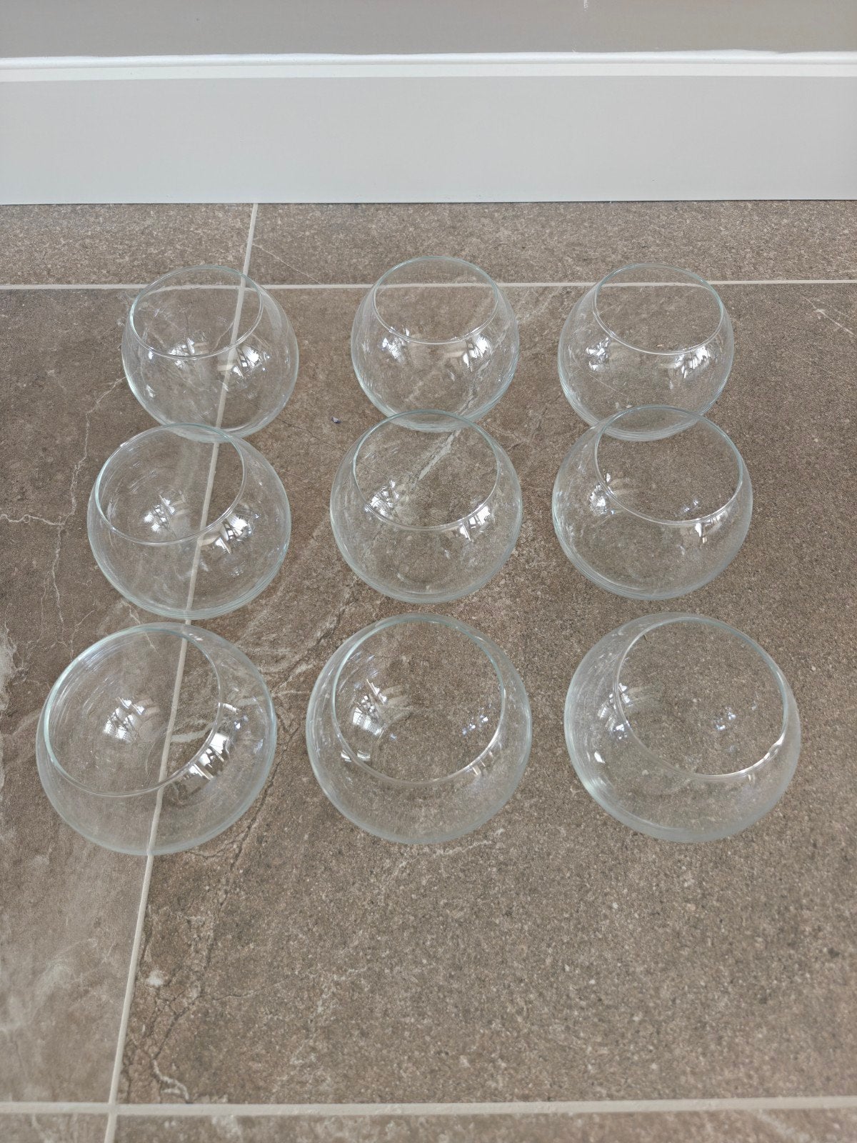 9 Glazen vazen/windlichten - Perfect voor decoratie, Ophalen, Transparant, 10 cm, Glas