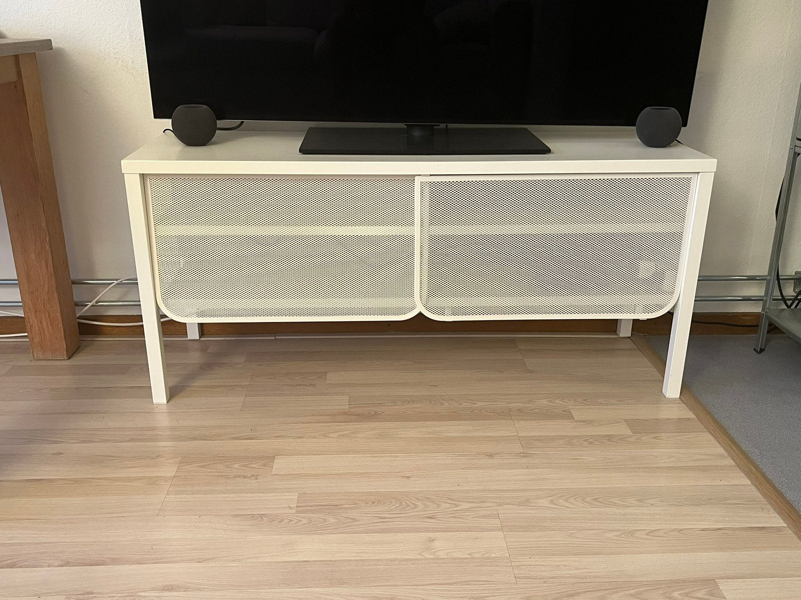 TV meubel IKEA wit metaal, Ophalen, Zo goed als nieuw, Minder dan 100 cm, Metaal