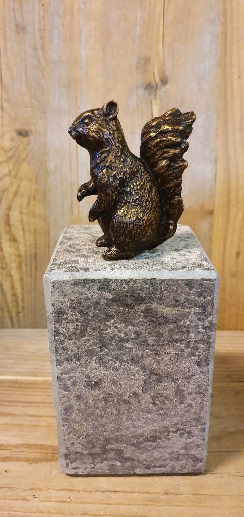 EEKHOORN / bronzen beeld / 9 cm, Dierenbeeld, Nieuw, Info@huisentuindecoratiemarie.nl, Huis en tuin decoratie marie