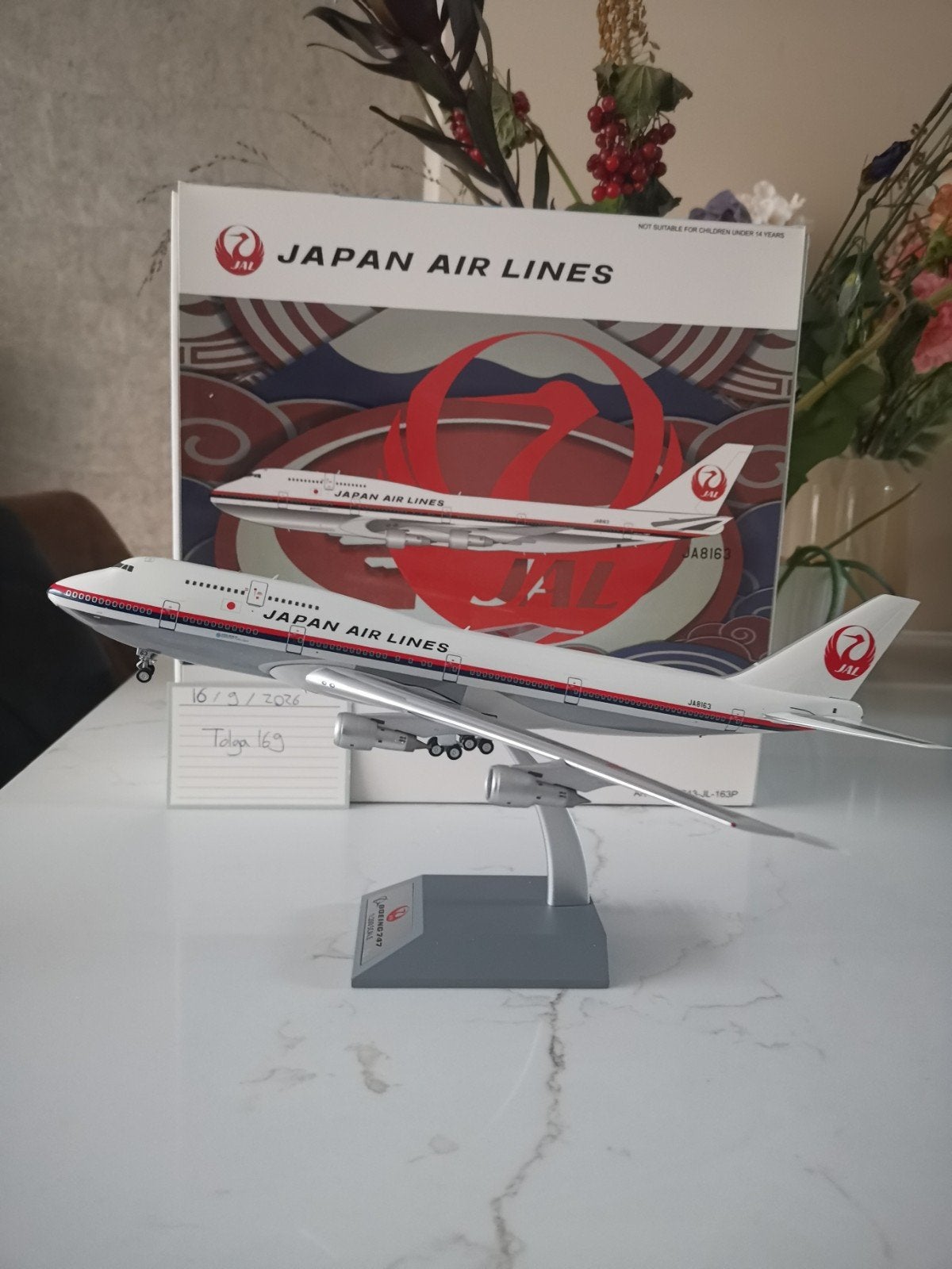 Japan Airlines B747-300 B Models 1:200 B-743-JL-163P JA8163, Overige merken, 1:200 of kleiner, Nieuw, Ophalen of Verzenden