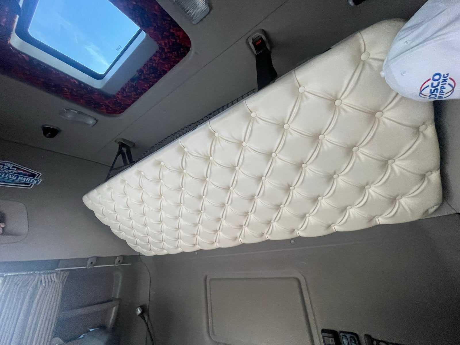 Crème lederen bedplaat voor Scania Streamline Topline, Ophalen of Verzenden, Gebruikt, Scania