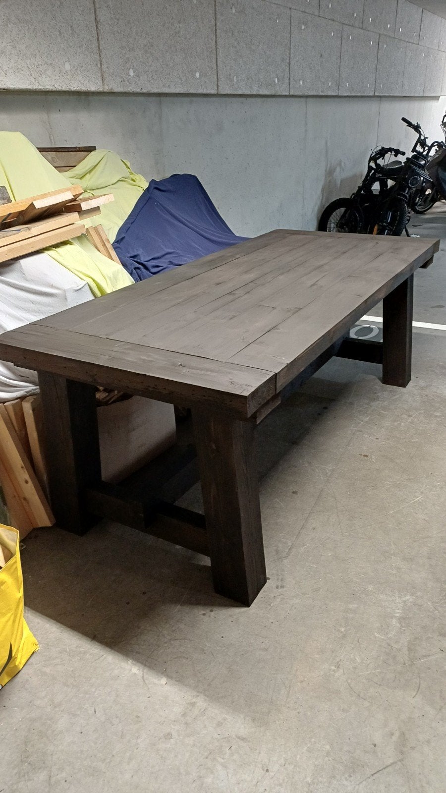 staltafel van oud hout, Huis en Inrichting, Tafels | Salontafels, Ophalen, Zo goed als nieuw, Rechthoekig, 50 tot 100 cm