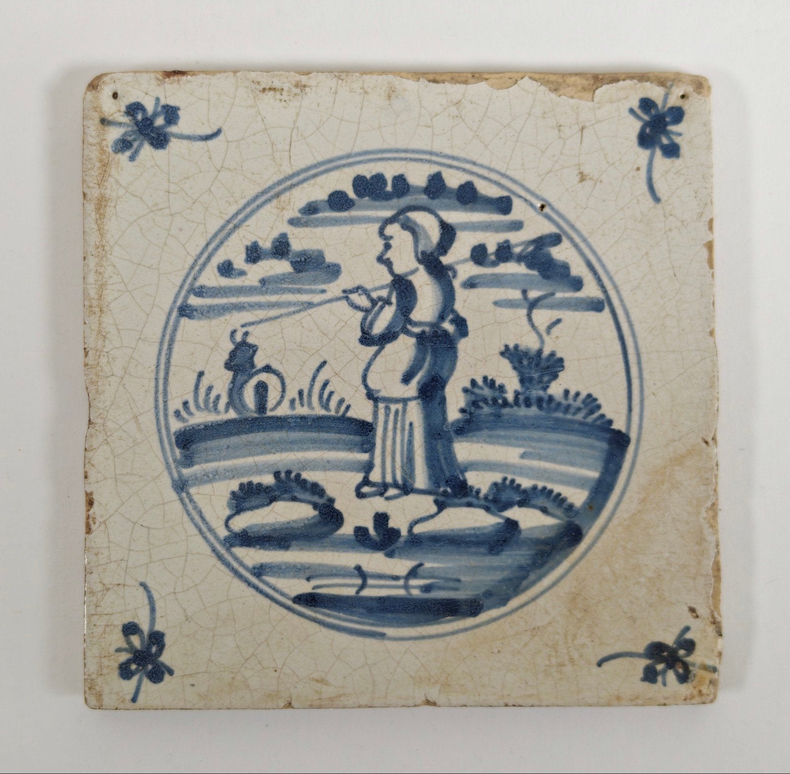 Oude Delftse tegel. Herder. Delfts blauw, Ophalen of Verzenden
