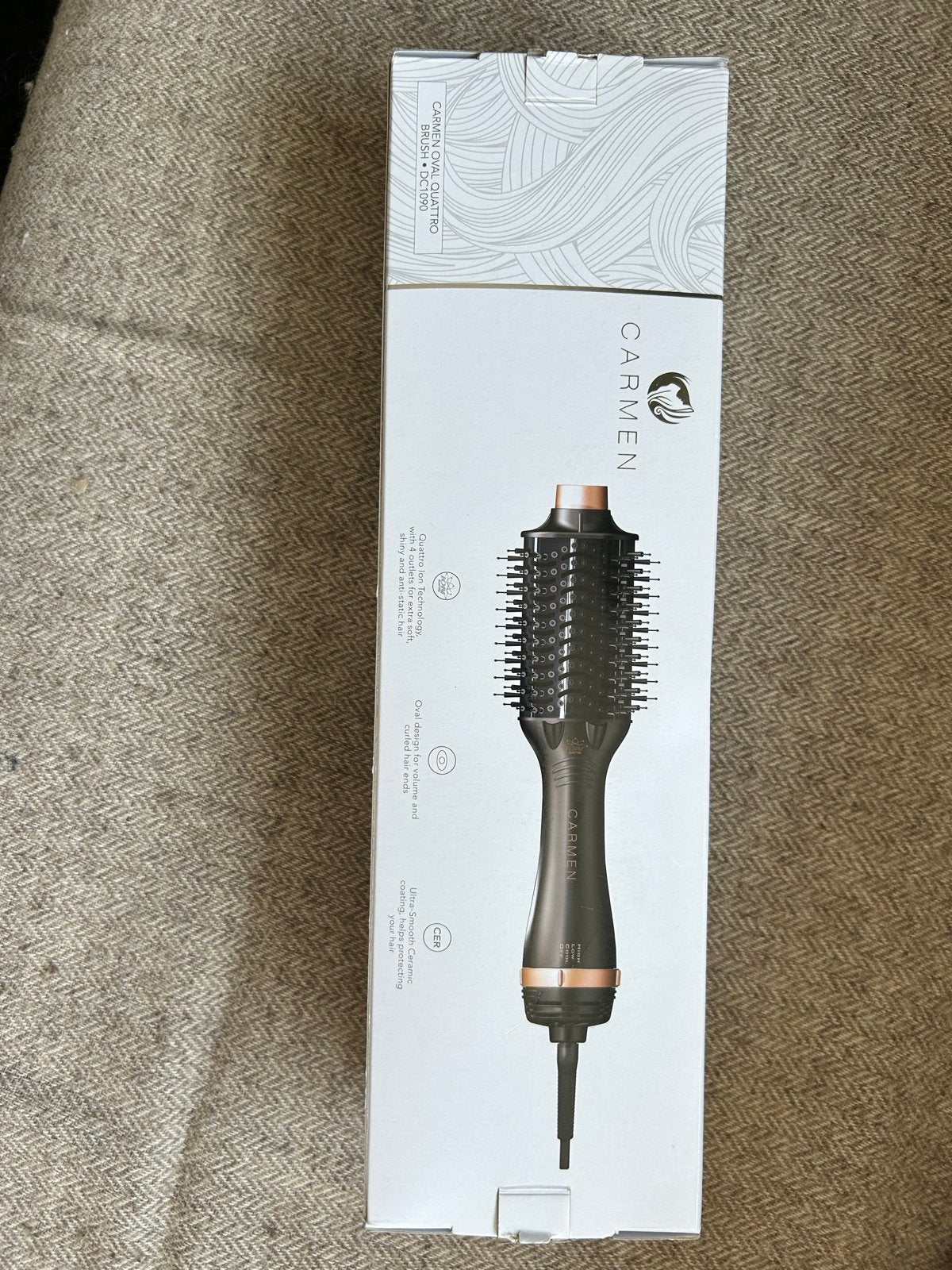 Carmen Oval Quattro Brush DC1090 - Föhnborstel, Ophalen of Verzenden, Zo goed als nieuw, Krultang of Stijltang