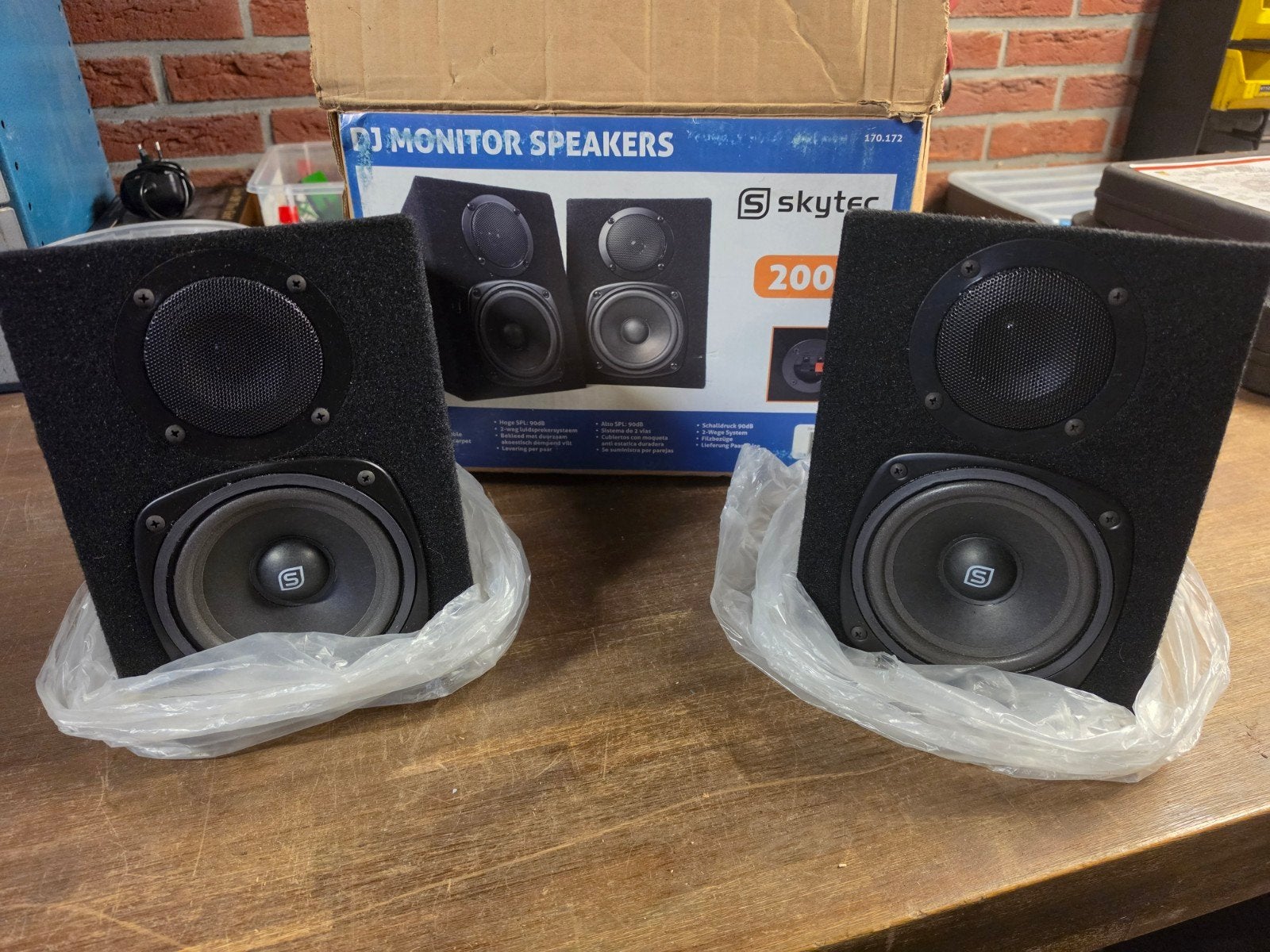 Skytec DJ Monitor Speakers 200W - Zo goed als nieuw, Studiomonitor, Ophalen of Verzenden, Zo goed als nieuw, 150 watt of meer