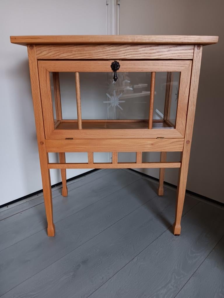 Prachtig blank eiken theekastje, Huis en Inrichting, Tafels | Sidetables, Zo goed als nieuw, 25 tot 50 cm, Rechthoekig, Ophalen of Verzenden
