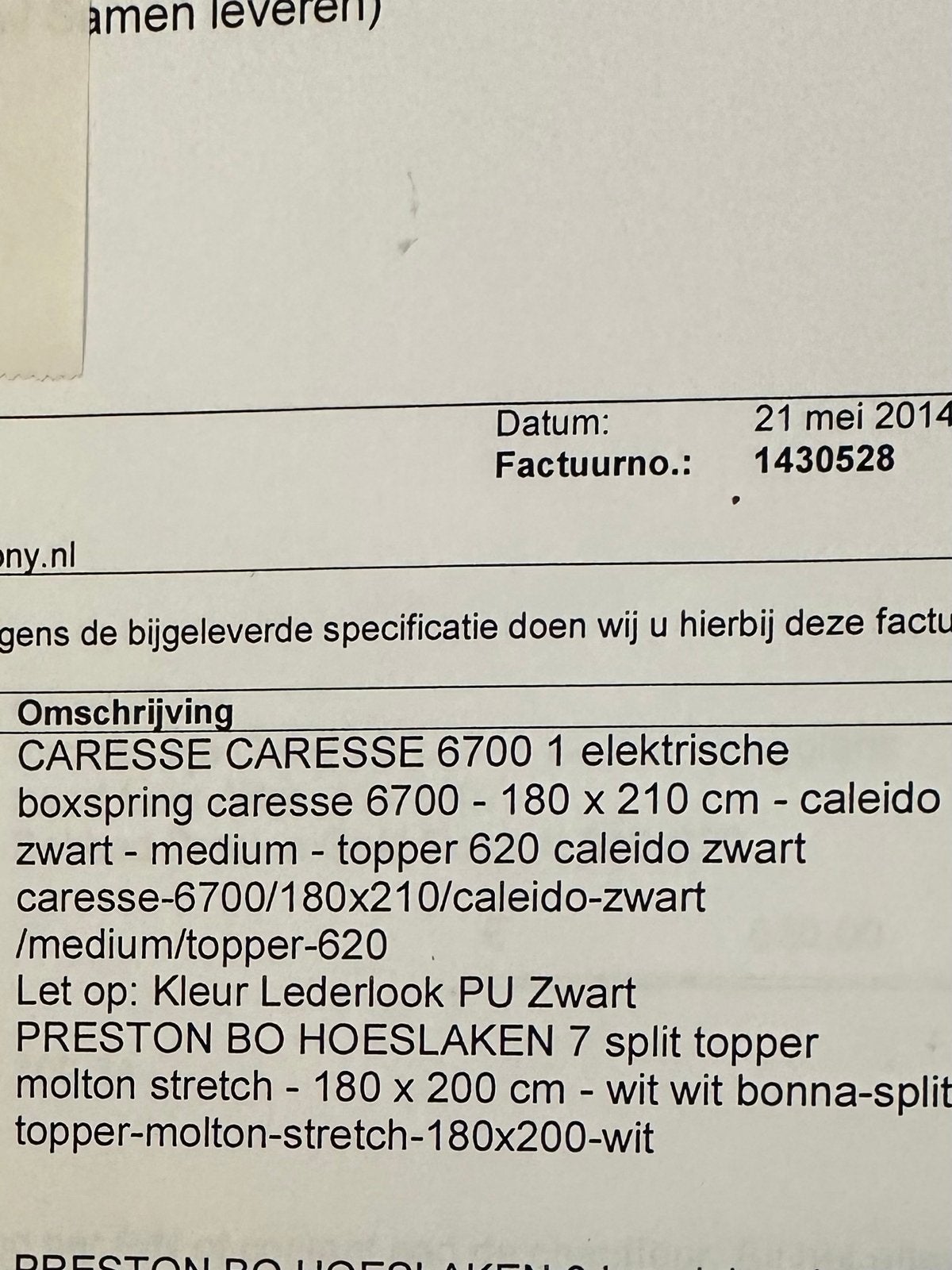 CARESSE 6700 Elektrische Boxspring 180x210 Zwart, Overige materialen, Verstelbaar, Tweepersoons, Ophalen of Verzenden
