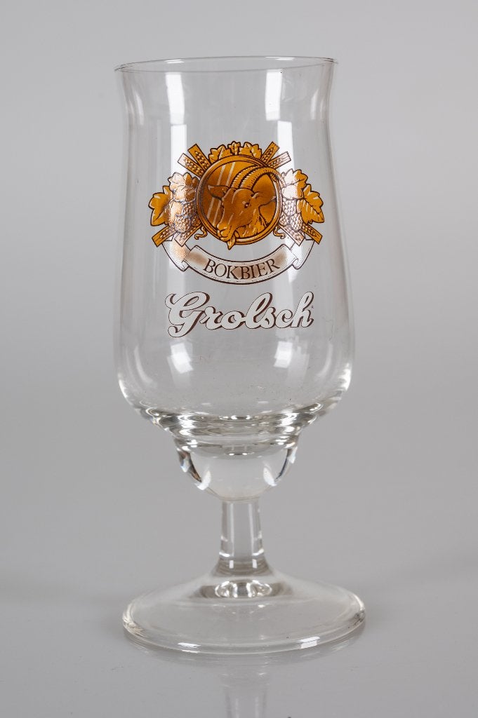 Oud Grolsch bokbier glas, Ophalen of Verzenden, Gebruikt, Glas of Glazen, Grolsch