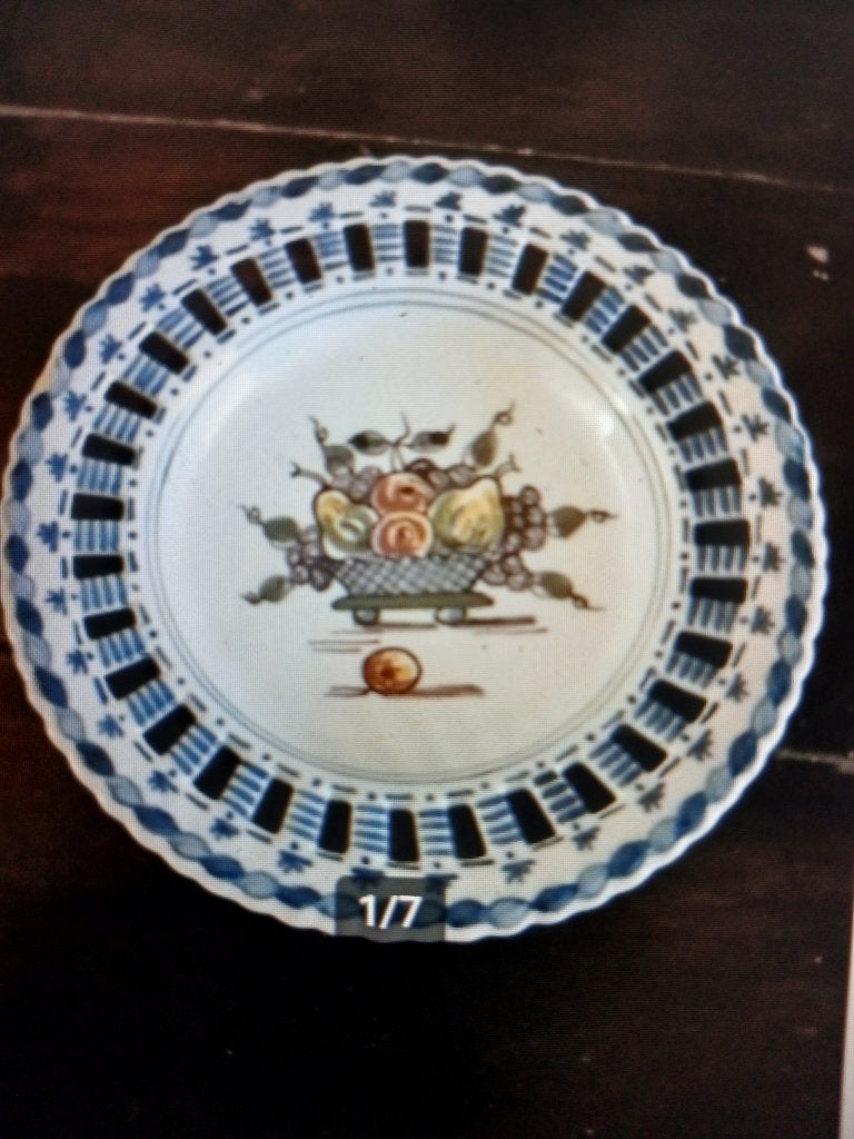 Antiek wandbord De Makkumer, no. 716Er zitten een paar bijna, Antiek en Kunst, Ophalen of Verzenden