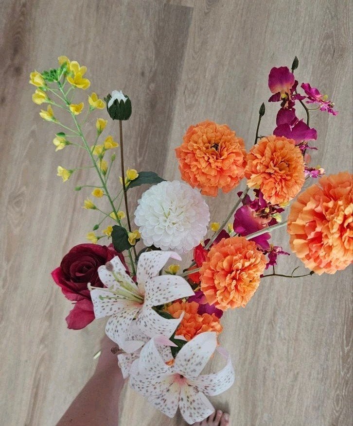 Prachtig Boeket Nep Bloemen - Kleurrijk en Onderhoudsvrij, Inclusief kunstbloemen, Binnen, Nieuw, Ophalen of Verzenden