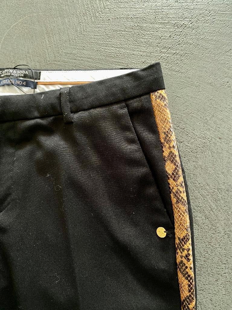 J558 Scotch & Soda maat S=36 Broek chino zwart /bruin, Zwart, Scotch & Soda, Ophalen of Verzenden, Zo goed als nieuw