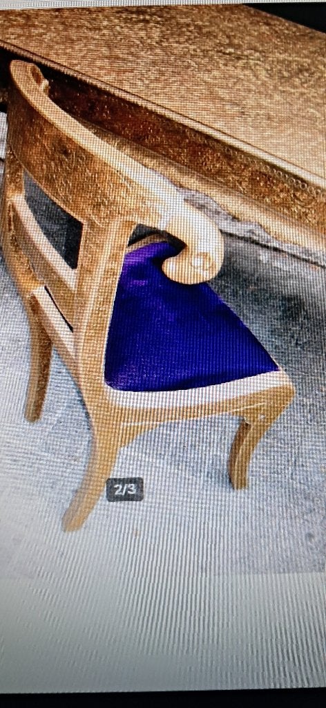 Tafel + stoel, Antiek en Kunst, Ophalen, Handgemaakt, Goud, Overige materialen