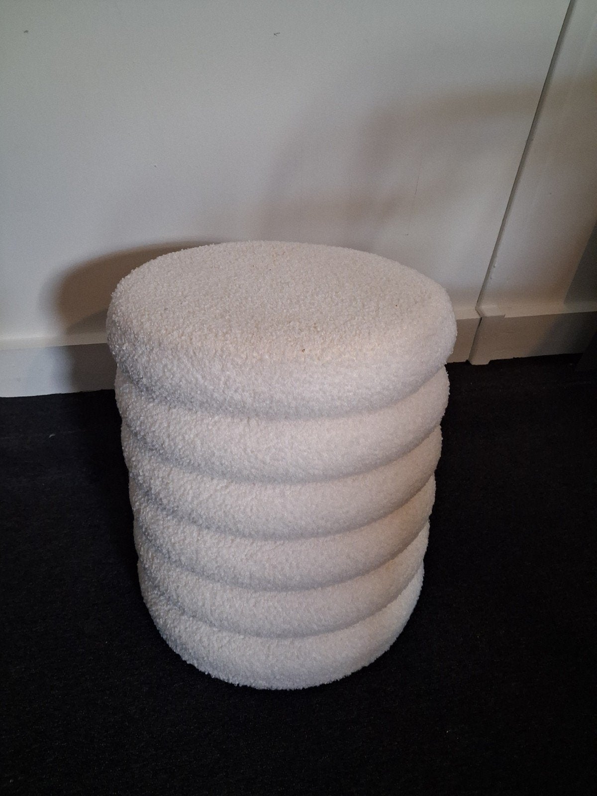 teddy Poef - Crème Wit, Minder dan 50 cm, Rond, Minder dan 50 cm, Ophalen of Verzenden