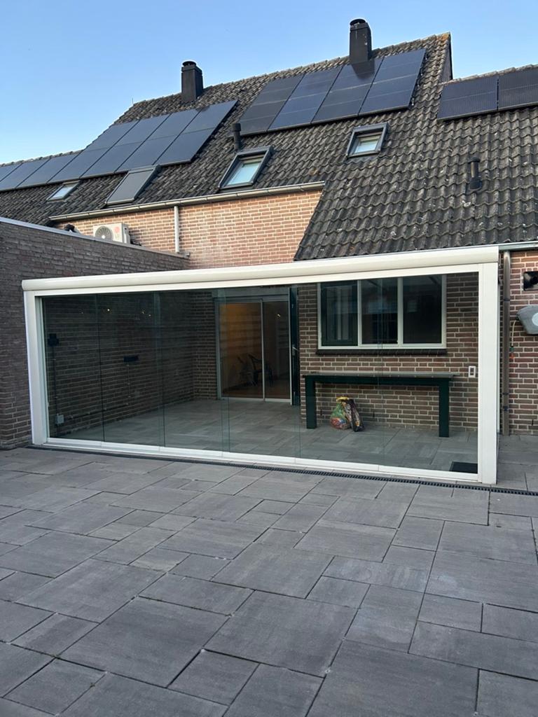 Luxe Aluminium Overkapping met Glazen Schuifwanden, Ophalen, Zo goed als nieuw, Veranda