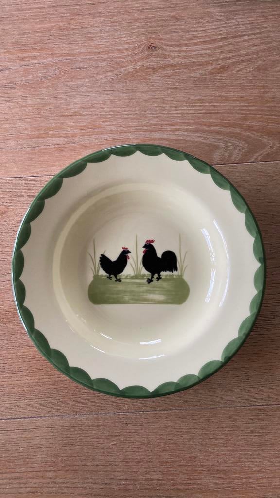 Zeller Kip en Haan bord (soepbord, diep bord), Huis en Inrichting, Keramiek, Ophalen of Verzenden, Zo goed als nieuw, Bord(en)