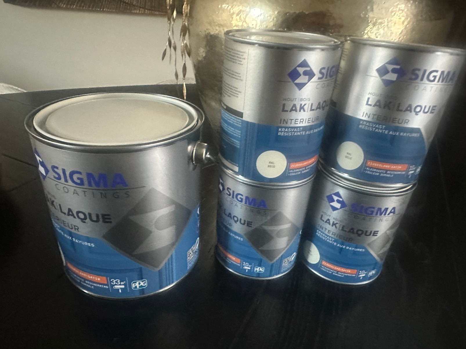 Sigma 9010  zijdeglans.  Totaal 5,5 liter, Ophalen of Verzenden, Nieuw, Wit, Lak