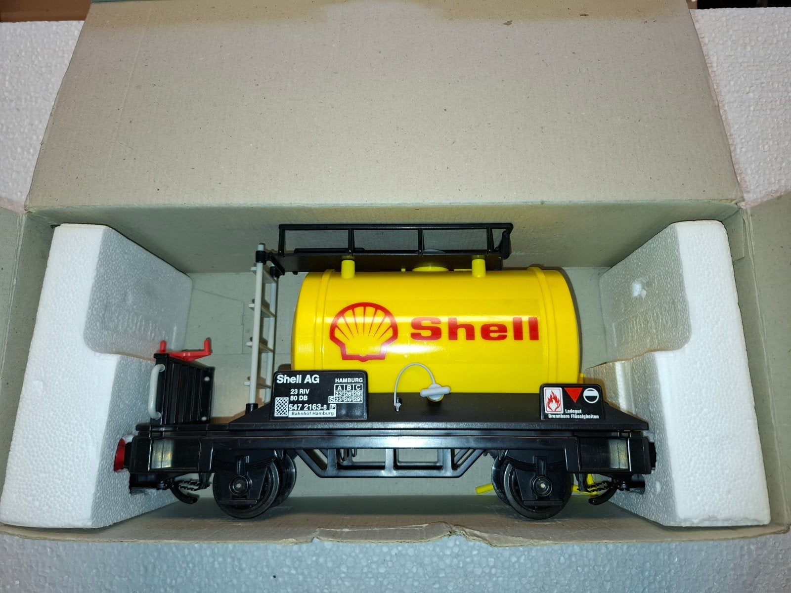 Mooie shell playmobil lgb ketel wagon in ovp nr  4107, Gelijkstroom, Wagon, Ophalen of Verzenden, Zo goed als nieuw
